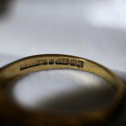英国 1985年 指輪 合成 ルビー 純金 純金率375 宝石 鑑定付 プレゼント ギフト レディース J13 8枚目の画像