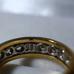 英国 1965年 指輪 キュービックジルコニア 純金率375 鑑定付 プレゼント ギフト レディース J14 6枚目の画像