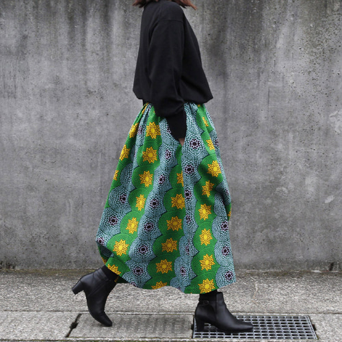 アフリカ布のロングスカート（アフリカンプリント）ロング