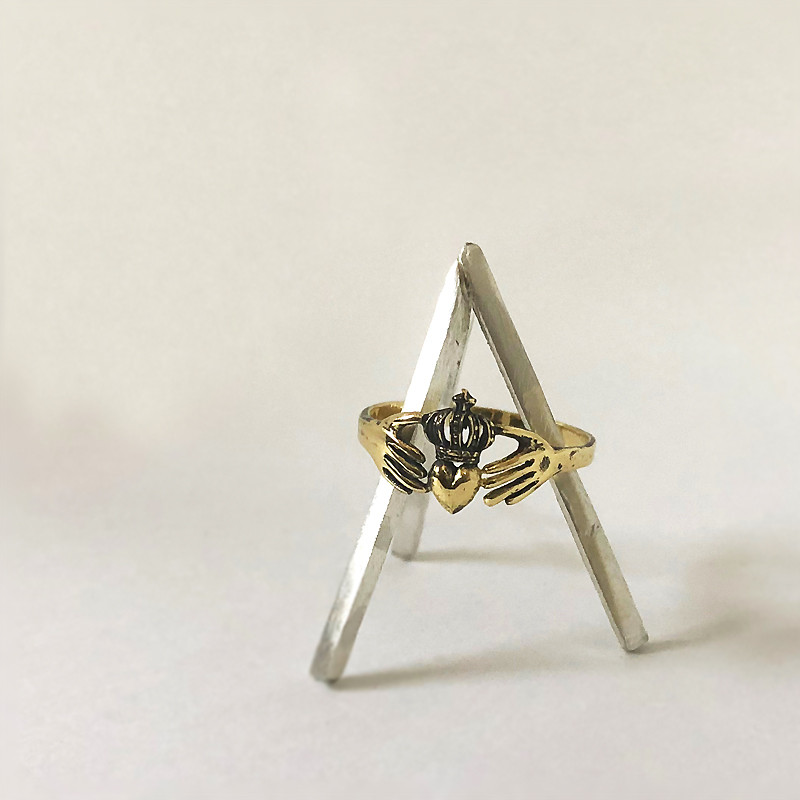 クラシックなK18,K10ゴールドのクラダリング　　指輪 サイズ調整 金属アレルギー 刻印 誕生石 18k フリーサイズ