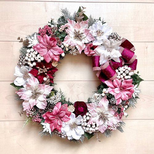 No.xmas-14447/大型クリスマスリース 22-(9) 45cm/アーティフィシャル  