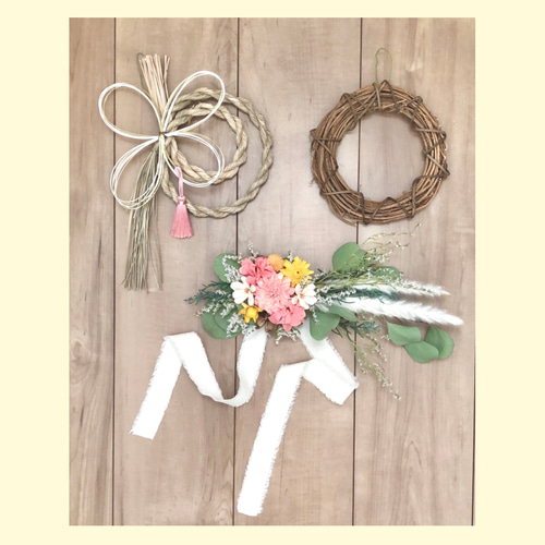 リース しめ飾り FLABEL お正月飾り しめ飾り 干支注連縄 おしゃれ しめ縄 リース