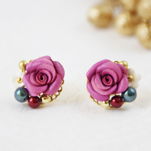 【#1372】★ピアスorイヤリング★ Hiroko Miyamoto / Ref.1372/26mm Earrings – Fuligo / Fuligoshed