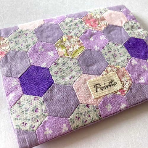 ヘキサゴンのポケットティッシュケース〔ラベンダー〕/ ふた付き 二