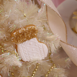 【White×Golde クリスマスオーナメント2枚】アイシングクッキー / オーダー 2枚目の画像