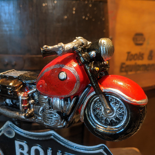 ルート66 ミニスタンド/ アメリカンバイク（貯金箱） バイク屋