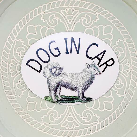 車用　マグネット　dog in car 「いぬ」　ドッグインカー　犬　　ペット乗っています　アンティーク 1枚目の画像
