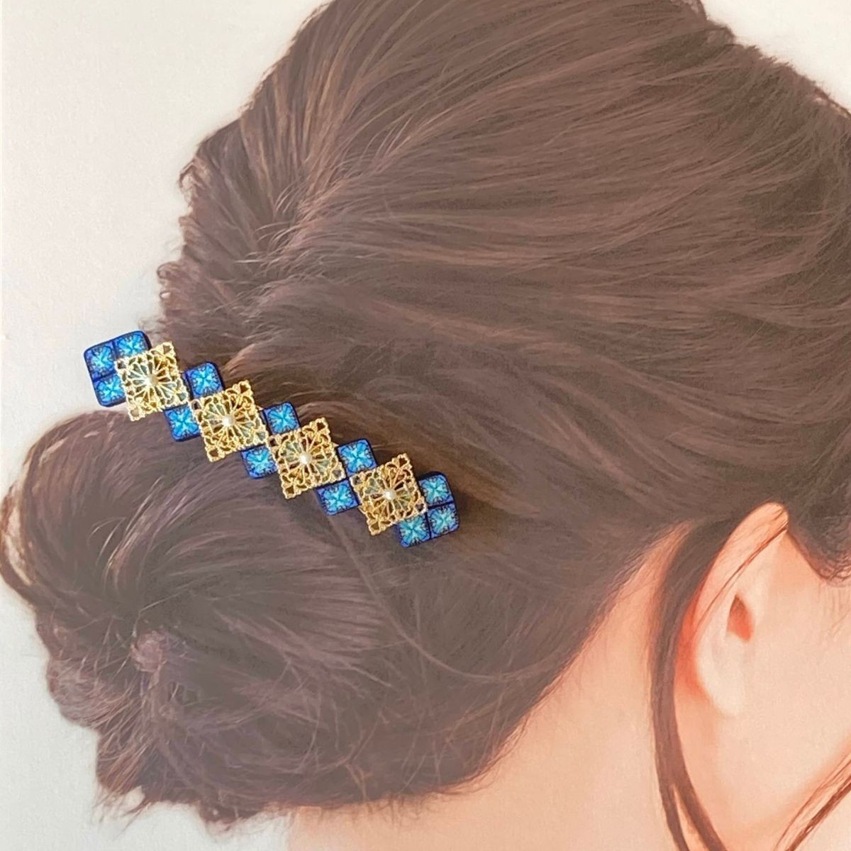 バレッタ　大きめ　お呼ばれ　おしゃれ　結婚式　パール　透かし　上品　大人かわいい　上品　キラキラ　送料無料　プレゼント