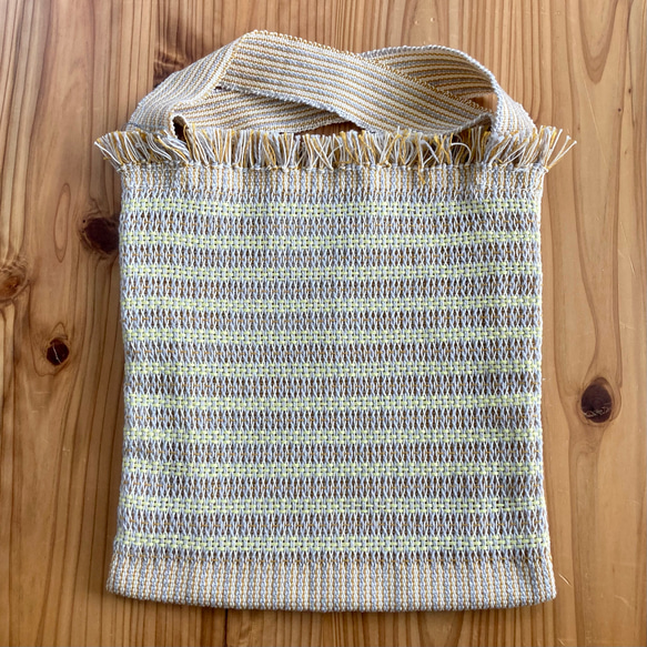 手織り　手縫い　ミニトート　ワンハンドル 5枚目の画像