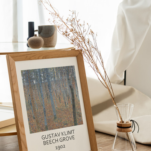 クリムト、風景画、「ブナの森」、ポスター、お部屋のアクセントに