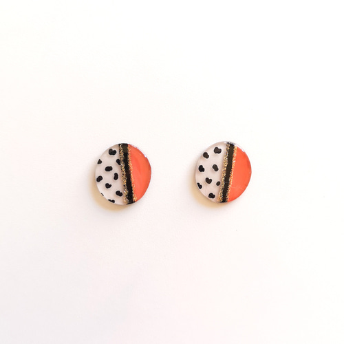 2way*ビンテージなダルメシアンのタッセルのピアス/イヤリング ピアス