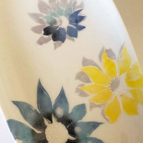 作家物　絵付け花柄皿 6枚セット 約18cm 石井逸郎さんが描く「花の食器」と暮らす。日々を彩る唯一無二の作品を