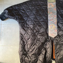 サンプル品　キルティングジャケット　龍神帯リユース パッチワークリメイクジャケット　着物リメイク 17枚目の画像