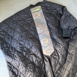 サンプル品　キルティングジャケット　龍神帯リユース パッチワークリメイクジャケット　着物リメイク 15枚目の画像