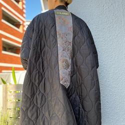 サンプル品　キルティングジャケット　龍神帯リユース パッチワークリメイクジャケット　着物リメイク 3枚目の画像