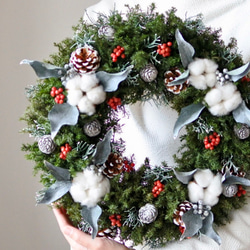 ネイティブフラワーの三日月リース25㎝ プリザーブドフラワー