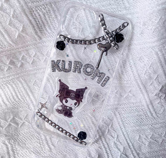 女の子 オリジナルイラスト オーダーメイド デコ電 iPhoneケース 痛