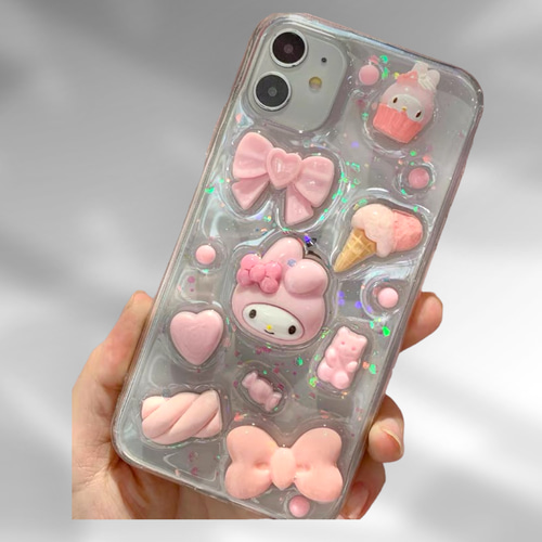 デコ電 既製品 サンプル iPhoneケース レジン ホイップ iPhoneケース