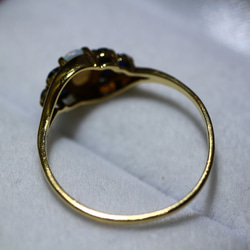 絶品 英国 1988年 ゴールド リング 指輪 ビンテージ オパール サファイヤ 純金 純金率375 宝石 J20 5枚目の画像