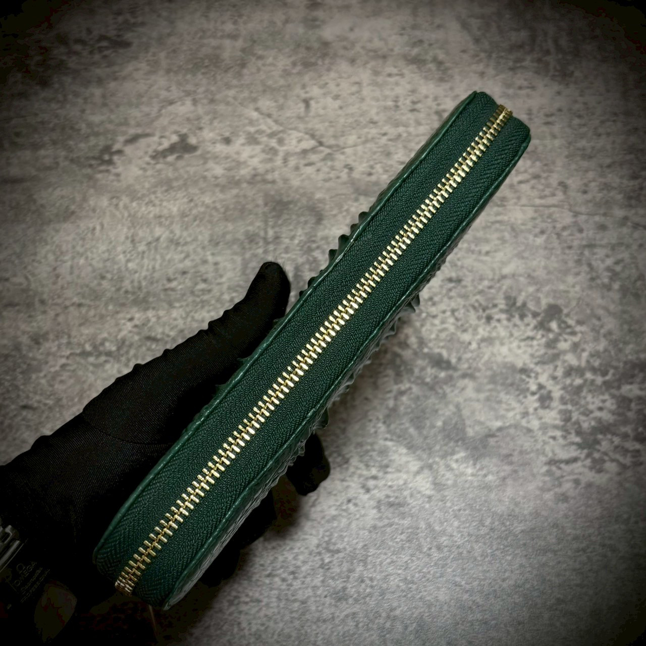 クロコダイル メンズ財布 長財布 大容量 カード２７枚 頭部 背部 グリーン 緑 ワニ革 本物証明書付き