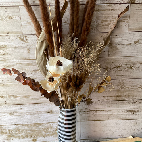 ドライフラワー ブラウンのインテリア デコレーションフラワーセット