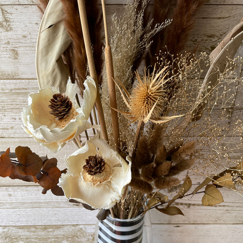 ドライフラワー ブラウンのインテリア デコレーションフラワーセット