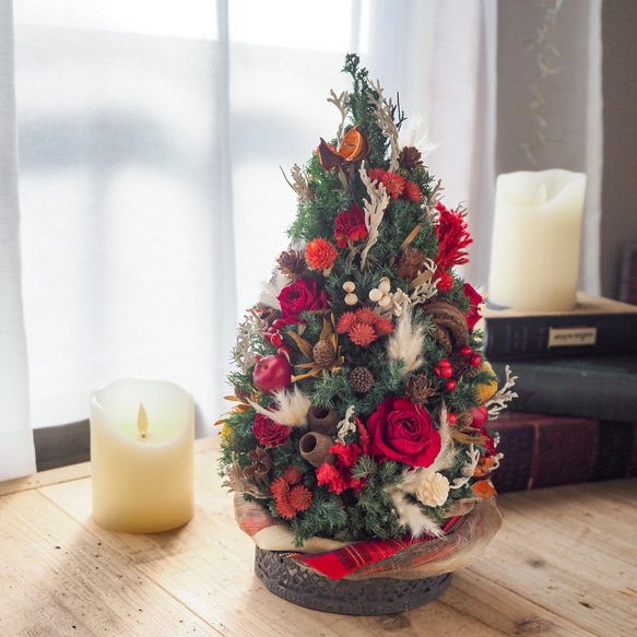 【受注生産】ドライフラワー クリスマスツリー 冬 クリスマス 受注生産】ドライフラワー クリスマスツリー 冬 クリスマス