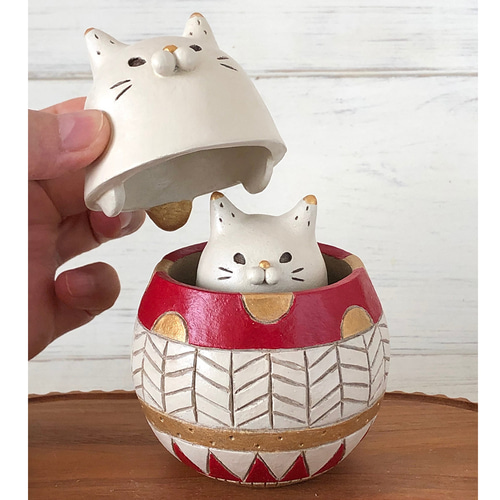 クリスマスに】ペアサンタ猫マトリョーシカオブジェ その他インテリア