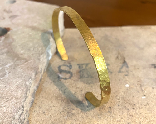 真鍮バングル 幅5mm 厚さ1mm バングル・リストバンド 休日彫金師 通販