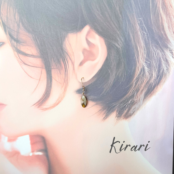 コッパーオパールのひと粒シンプルピアス |イエローオパール＆ピンクオパール| サージカルステンレス316|14kgf 7枚目の画像