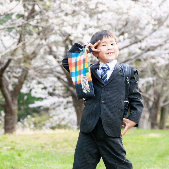 カラフルチェックのお弁当袋　｜サイズ変更対応 18枚目の画像