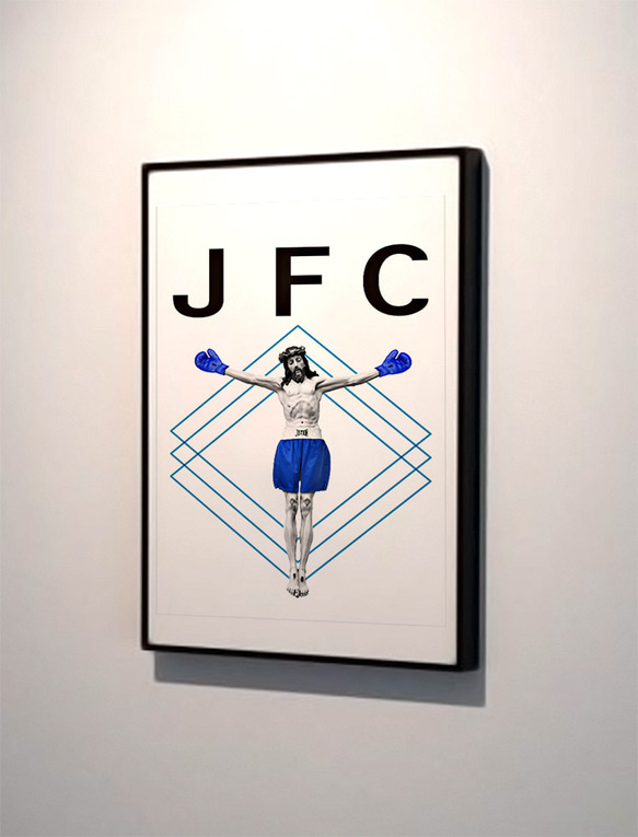 Jesus Fuckin' Christ　BLUE　キリスト ICON　アートデザインポスター　A2サイズ　半光沢紙　 1枚目の画像
