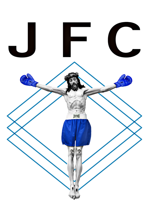 Jesus Fuckin' Christ　BLUE　キリスト ICON　アートデザインポスター　A2サイズ　半光沢紙　 5枚目の画像
