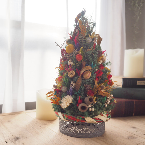 ドライフラワーのクリスマスツリー MIXカラー（M） その他