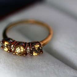 極上 英国 イギリス ゴールド リング 指輪 天然 ダイアモンド ジルコン 9ct 9カラット ビンテージ 純金 J33 3枚目の画像