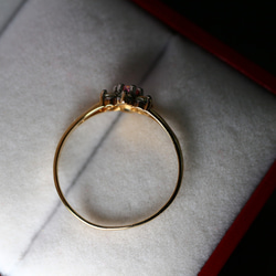 英国 ビンテージ 指輪 リング ゴールド ピンク ジルコニア  純金率375 鑑定付 プレゼント ギフト J35 6枚目の画像