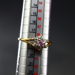 英国 ビンテージ 指輪 リング ゴールド ピンク ジルコニア  純金率375 鑑定付 プレゼント ギフト J35 4枚目の画像