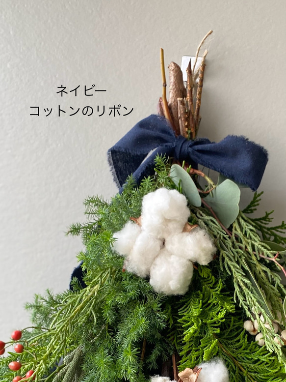 綿のクリスマススワッグ　ナチュラル　 6枚目の画像