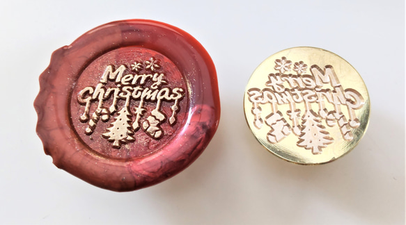 シーリングスタンプ　ヘッド　MERRY CHRISTMAS（メリークリスマス）Hタイプ 2枚目の画像
