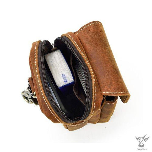 ウエストバッグメンズ本革小さめベルトポーチ大容量巾着ぶら下げ茶色ブラウンB45 ウエストバッグメンズ本革ベルトポーチ小さめ大容量巾着ぶら下げ茶色