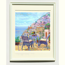 南イタリア　アマルフィ　ポジターノ　水彩画　版画　風景画　ヨーロッパ　イタリア 2枚目の画像