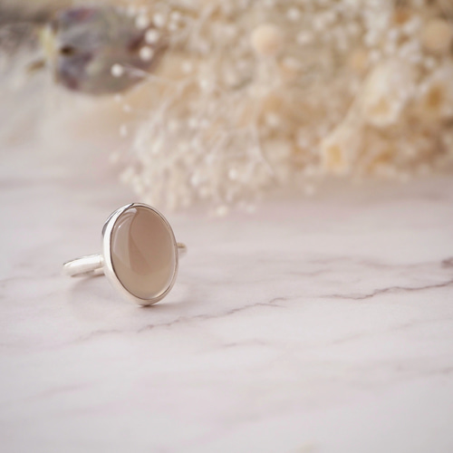 Gray onyx ring -グレーオニキス オニキス 彫金 天然石リング