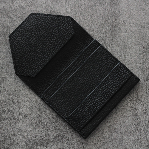 small wallet 【シボ革/ブラック】 三つ折り財布 chi.wata 通販