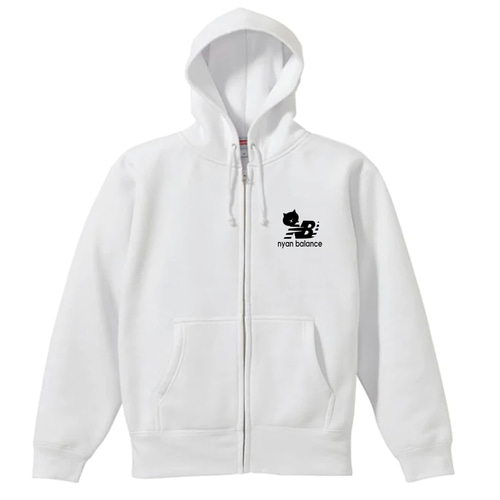 ニャン　ジップアップパーカー M～2XLパロディ/8.4ozZIP】ニャンバランス猫ジップアップパーカー
