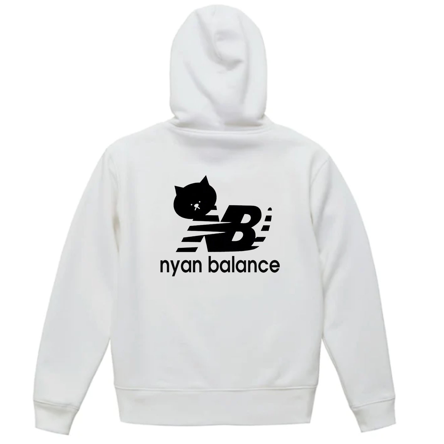 【M～2XLパロディ/8.4ozZIP】ニャンバランス猫ジップアップパーカー面白いおもしろプレゼント送料無料・新品