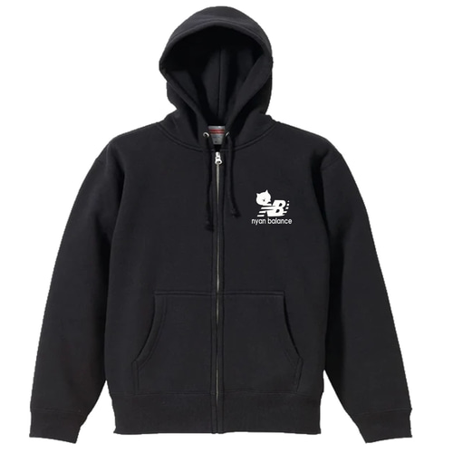 ニャン　ジップアップパーカー M～2XLパロディ/8.4ozZIP】ニャンバランス猫ジップアップパーカー