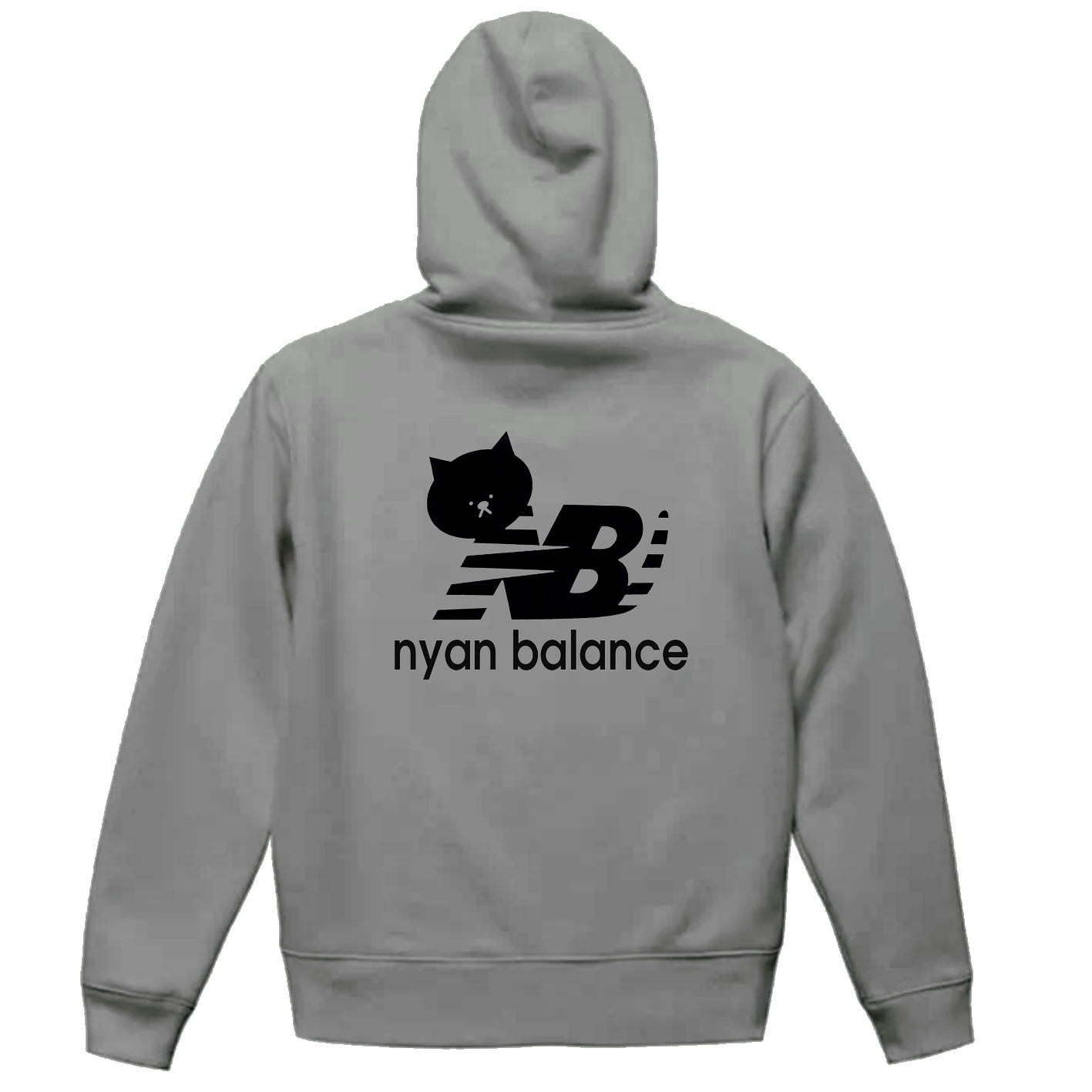 【M～2XLパロディ/8.4ozZIP】ニャンバランス猫ジップアップパーカー面白いおもしろプレゼント送料無料・新品