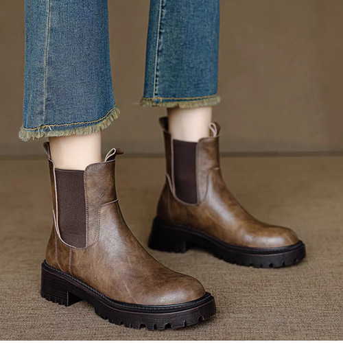 本革 厚底靴 外反母趾靴 ショートブーツ 長靴 人気 シューズ 黒靴