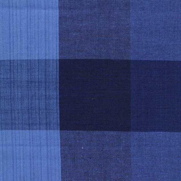 久留米絣ストール 藍染めチェック 2立 (ks-66) 4枚目の画像