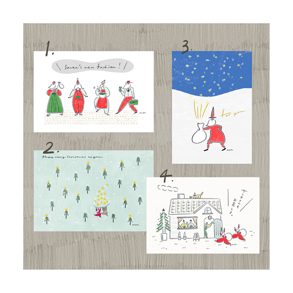 《選べる２枚》クリスマスポストカード 2枚目の画像